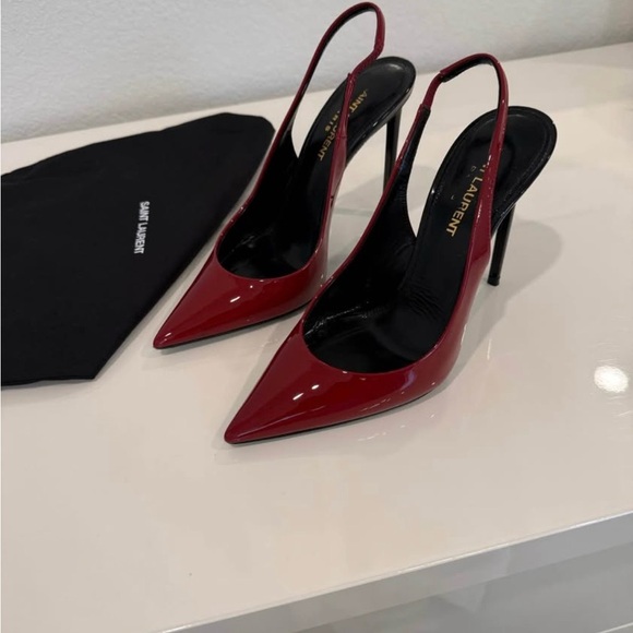 Saint Laurent Burgundy Slingback Heels very good condition - Picture 4 of 6